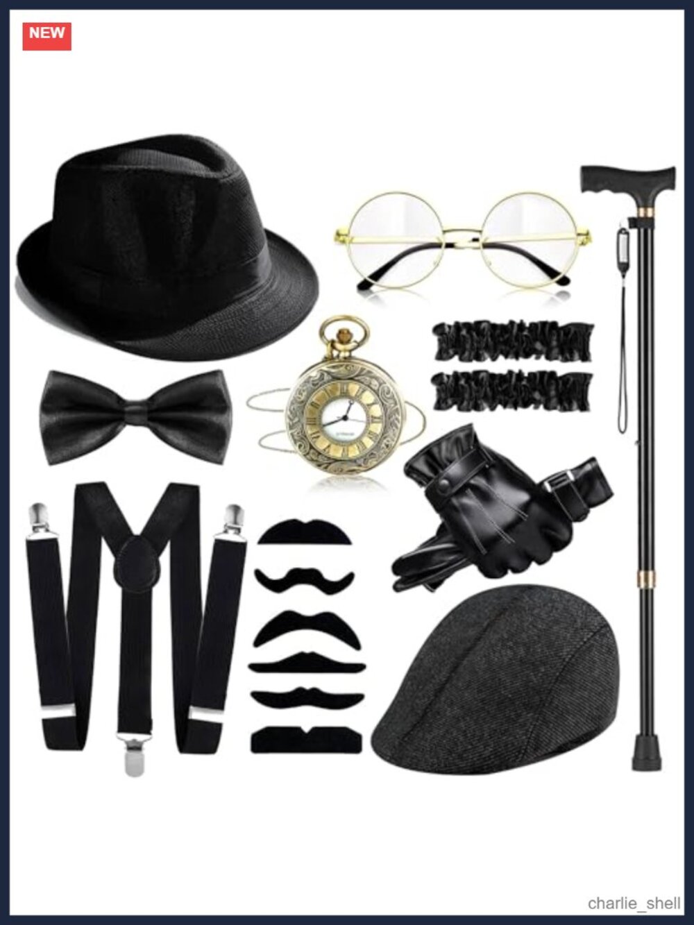 1920s Men's Costume Accessories Set Great Gatsby Gangster Roaring 20s